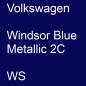 Preview: Volkswagen, Windsor Blue Metallic 2C, WS.